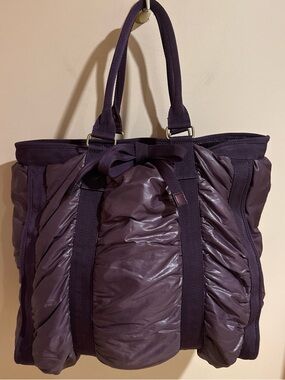 Donald J Pliner Plush Quilted Tote Bag in Deep Plum